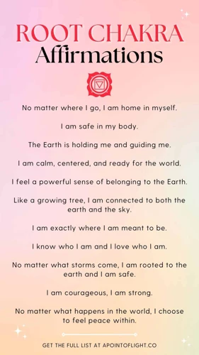 Affirmations For Healing Your Root Chakra