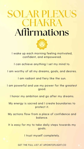 Affirmations For The Solar Plexus Chakra