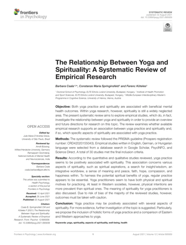 The Relationship Between Yoga And Spirituality